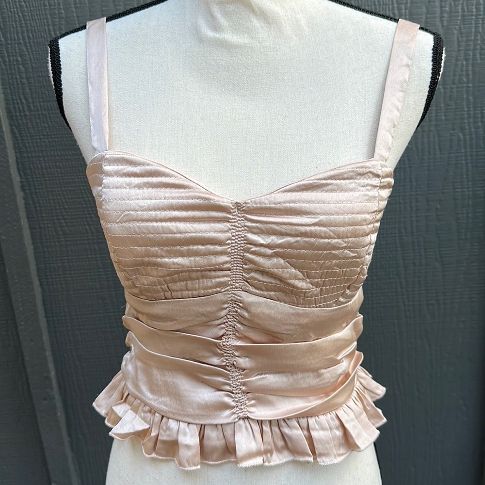 NWT BOG Collective Pink Satin Corset Cami Top - size Medium